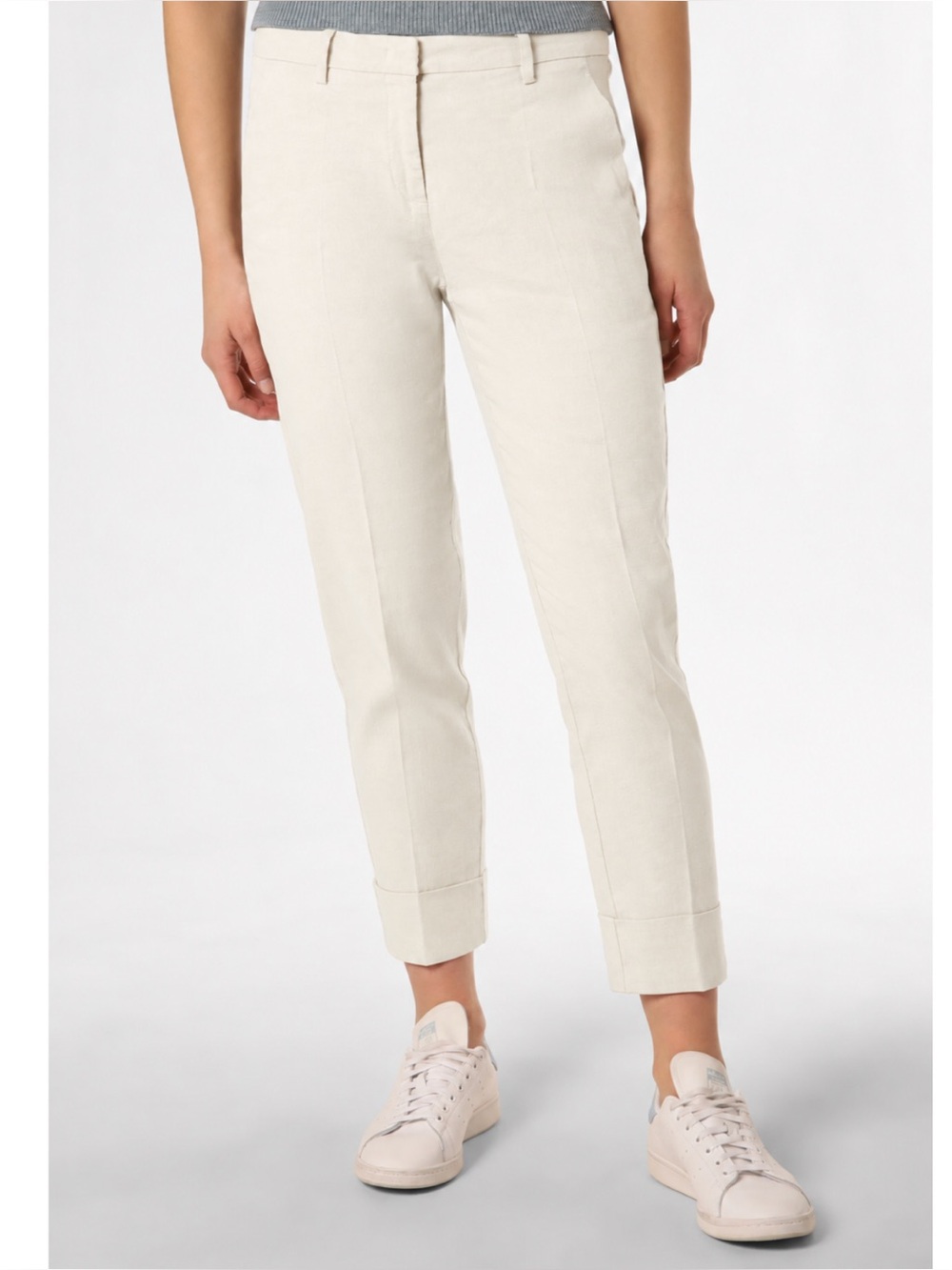 Cambio Krystal Turn-Up Trousers in Cream